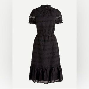 J. Crew Puff Sleeve Daisy Chain Dress Black